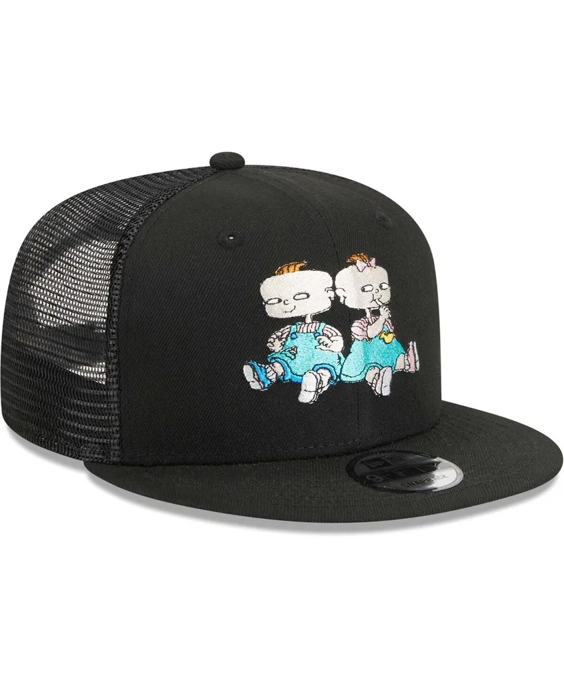 Men's and Women's New Era Black Rugrats Phil & Lil Trucker 9FIFTY Snapback Hat