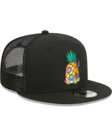 Men's New Era Black SpongeBob SquarePants Pineapple Trucker 9FIFTY Snapback Hat