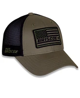 Men's Stewart-Haas Racing Team Collection Olive, Black Chase Briscoe Tonal Flag Snapback Adjustable Hat