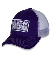 Women's Hendrick Motorsports Team Collection Purple, White Alex Bowman Name and Number Patch Adjustable Hat