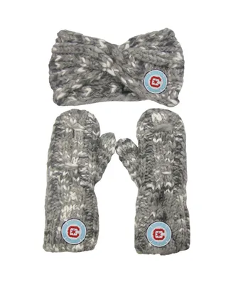 Women's ZooZatz Gray Chicago Fire Marled Headband and Mittens Set