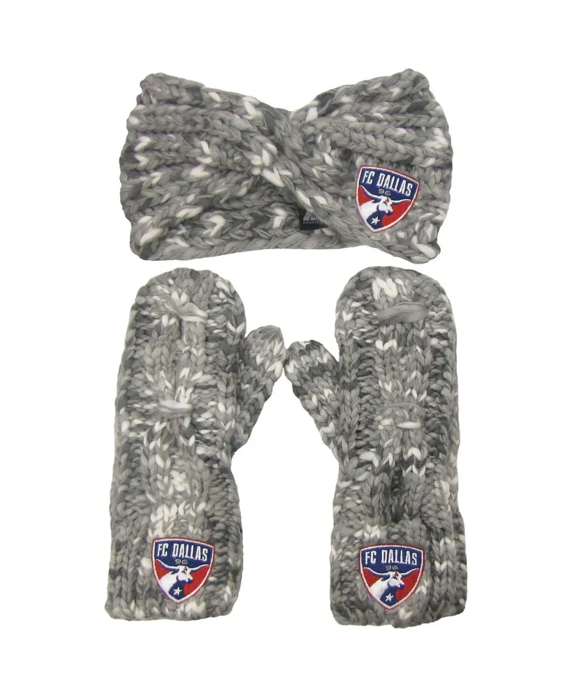 Women's ZooZatz Gray Fc Dallas Marled Headband and Mittens Set