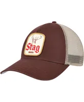 Men's American Needle Brown, Tan Stag Valin Trucker Snapback Hat