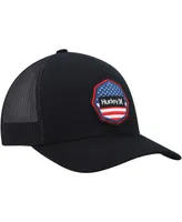 Men's Hurley Black Ultra Destination United States Trucker Snapback Hat