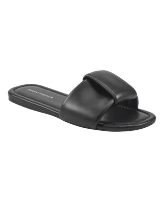 Marc Fisher Women's Finlia Almond Toe Slip-On Casual Sandals - Black