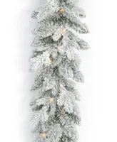 Seasonal The Bluffton 6' Pe, Pvc Garland Flocked, 141 Tips, 35 Rgb Lights with Remote Control