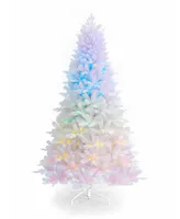 Seasonal Arctic Starburst Pine 7.5' 1584 Pe, Pvc Mixed Tips with 400 Rgbw Application Controlled Lights, Ez-Connect Pole and Storage Bag