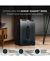 Newair Shadow Series Wine Cooler Refrigerator 12 Bottle & 39 Can Dual Temperature Zones, Freestanding Mirrored Wine and Beverage Fridge with Double