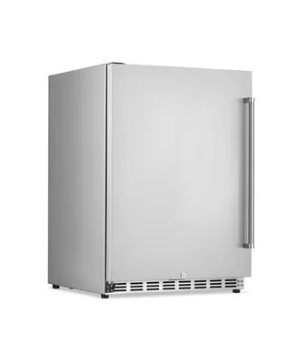Newair 24" 5.3 Cu. Ft. Commercial Stainless Steel Built-in Beverage Refrigerator, Steel Interior, Weatherproof and Outdoor Rated