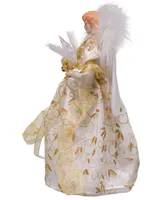 Kurt Adler 12" Battery-Operated Fiber Optic Angel Tree Topper with Color Changing Led Lights