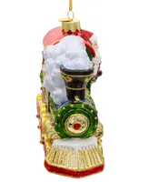 Kurt Adler 6" Bellissimo Glass Santa with Train Ornament