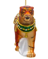 Kurt Adler 6.5" Bellissimo Glass Tiger Ornament