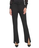 Dkny Women's Mid Rise Split-Cuff Flare Leg Pants