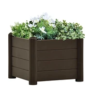 vidaXL Garden Raised Bed Pp Mocha 16.9"x16.9"x13.8"