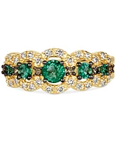 Le Vian Costa Smeralda Emeralds (3/8 ct. t.w.) & Diamond (1/3 ct. t.w.) Scalloped Ring in 14k Gold