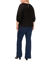 Vince Camuto Plus Sequined Dolman-Sleeve Top