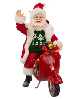 Kurt Adler 10" Fabriche Santa On Scooter