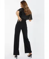 Quiz Women's Sequin Wrap Palazzo Jumpsuit