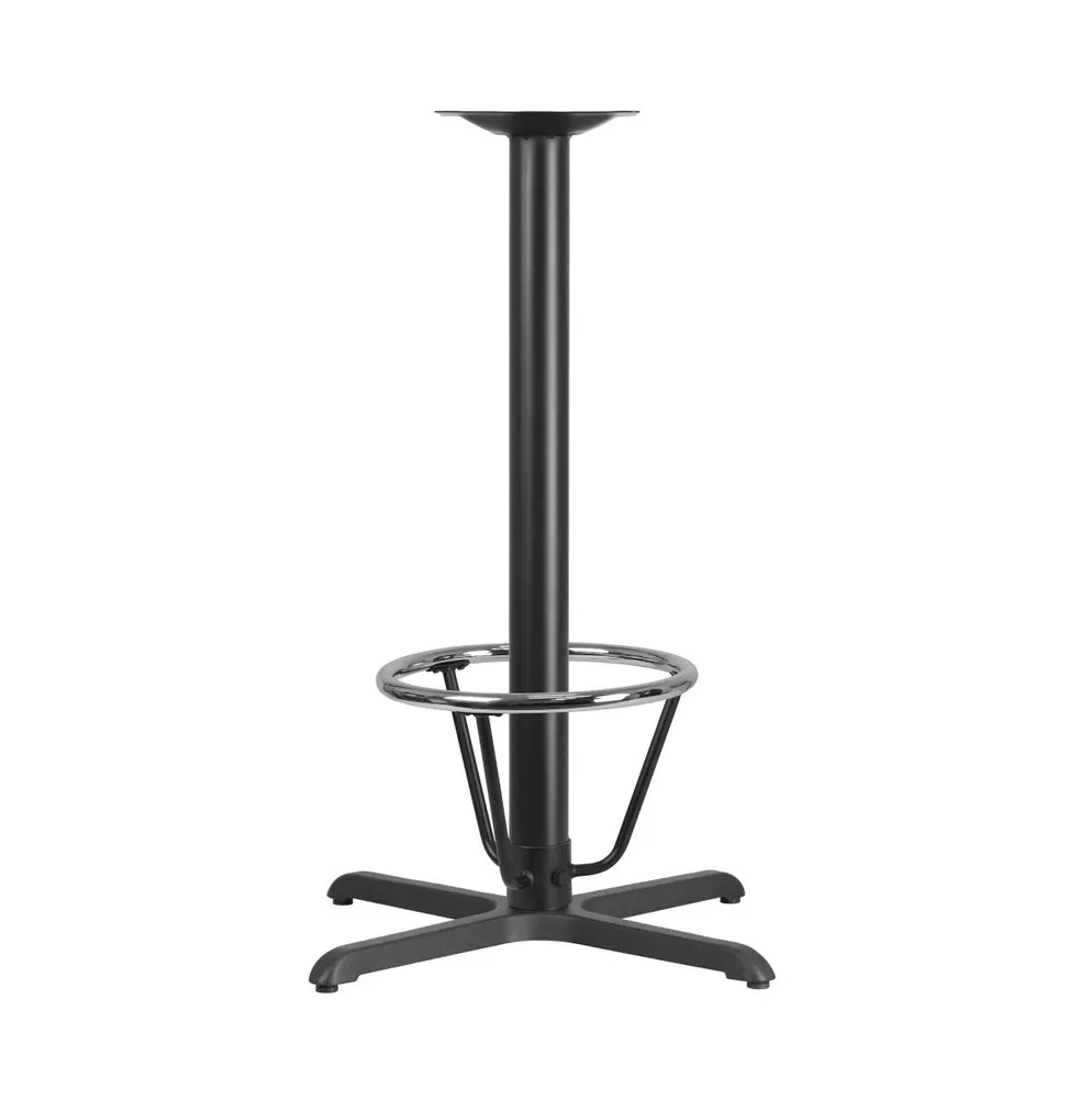 Emma+Oliver 30'' X 30'' Restaurant Table X-Base With 3'' Dia. Bar Height Column And Foot Ring