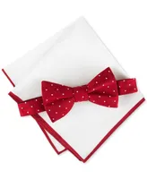 Tommy Hilfiger Men's Metcalf Dot Bow Tie & Tipped Pocket Square Set