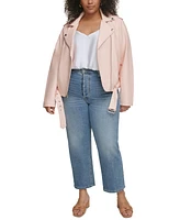 Levi's Plus Faux Leather Belted Motorcycle Jacket