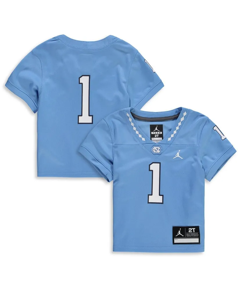 Toddler Boys and Girls Jordan #1 Carolina Blue North Tar Heels Team Replica Football Jersey