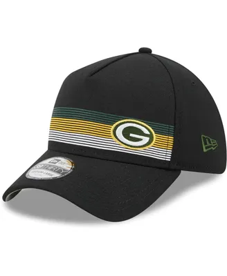 Men's New Era Black Green Bay Packers Flawless Stripe 39THIRTY Flex Hat