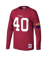 Men's Mitchell & Ness Pat Tillman Cardinal Arizona Cardinals Throwback Retired Player Name and Number Long Sleeve T-Shirt