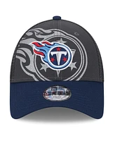 Preschool Boys and Girls New Era Graphite, Navy Tennessee Titans Reflect 9FORTY Adjustable Hat