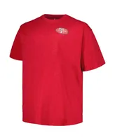 Men's Profile Scarlet San Francisco 49ers Big and Tall Two-Hit Throwback T-shirt