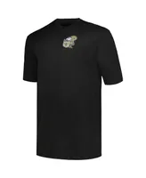 Men's Profile Black New Orleans Saints Big and Tall Two-Hit Throwback T-shirt