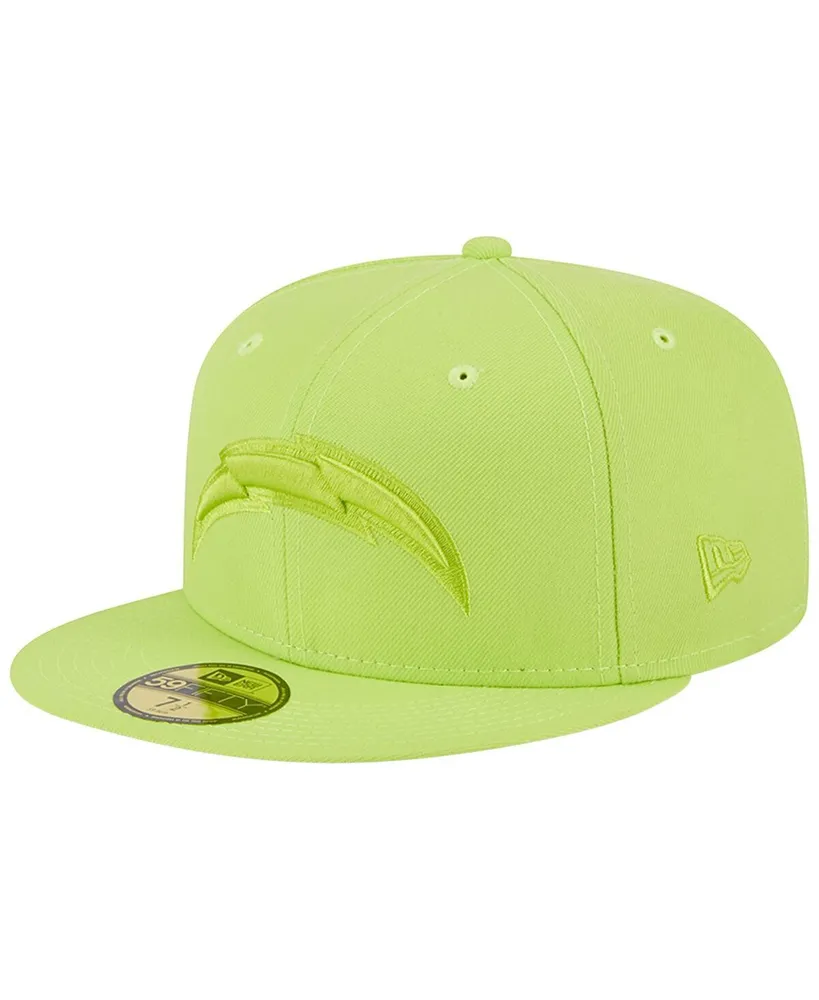 Men's New Era Neon Green Los Angeles Chargers Color Pack Brights 59FIFTY Fitted Hat