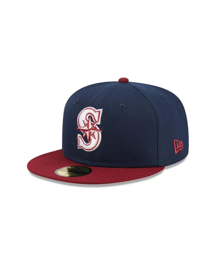 Men's New Era Cardinal Seattle Mariners Two-Tone Color Pack 59FIFTY Fitted Hat
