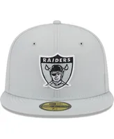 Men's New Era Gray Las Vegas Raiders Throwback Main 59FIFTY Fitted Hat