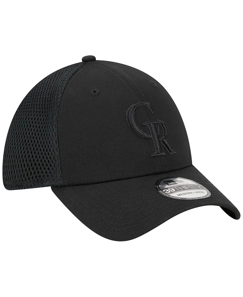 Men's New Era Colorado Rockies Black-on-Black Neo 39THIRTY Flex Hat