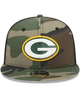 Big Boys and Girls New Era Camo Green Bay Packers Main Trucker 9FIFTY Snapback Hat