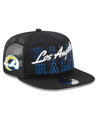 Men's New Era Black Los Angeles Rams Instant Replay 9FIFTY Snapback Hat