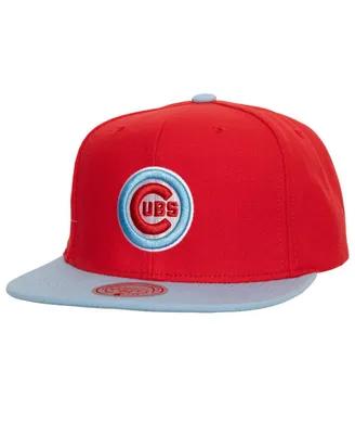 Men's Mitchell & Ness Red, Light Blue Chicago Cubs Hometown Snapback Hat