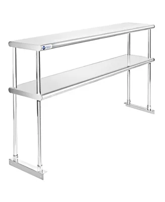 Gridmann Nsf Commercial Stainless Steel Double Overshelf 60" x 12" for Prep & Work Table