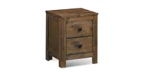 Wood 2 Storage Sliding Drawers End Nightstand-Oak