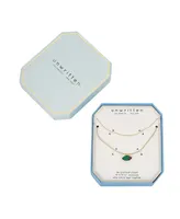 Unwritten Green Glass Marquise Layered Necklace Set