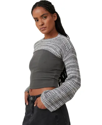 Cotton On Women's Shrug Crop Pullover Top