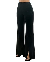 Alex & Sophia Juniors' Velvet Pull-On Front-Slit Pants