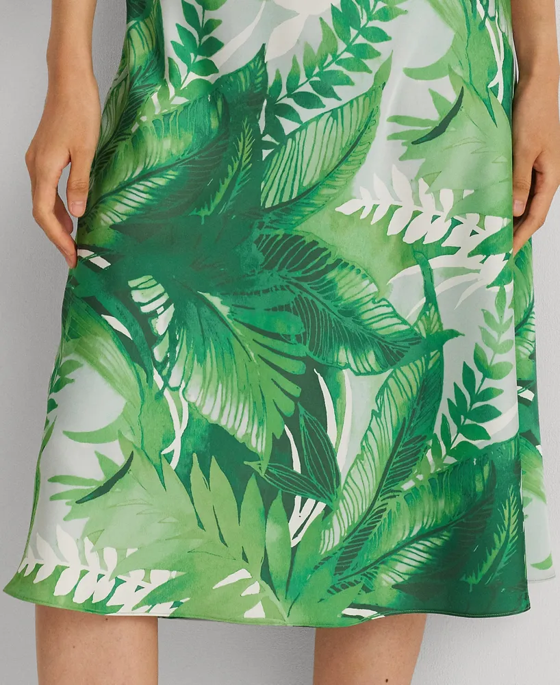 Lauren Ralph Lauren Women's Palm Frond-Print Charmeuse Midi Skirt