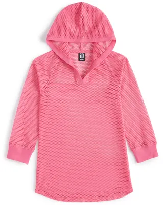Id Ideology Toddler & Little Girls Mesh Long-Sleeve Hooded Cover-Up, Created for Macy's