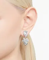 Swarovski Silver-Tone Disney Minnie Mouse Crystal Drop Earrings