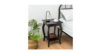 Set of 2 Side Table End Table Night Stand with Shelf