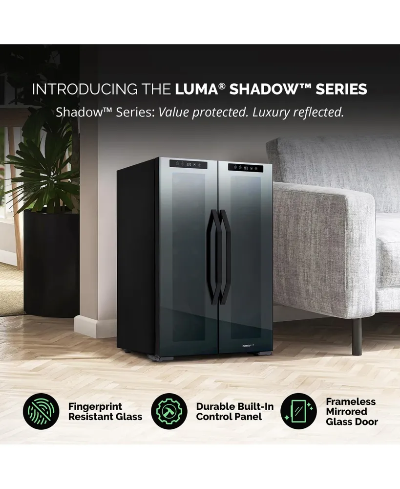 Luma Comfort Shadow Series Wine Cooler Refrigerator 12 Bottle & 39 Can Dual Temperature Zones, Freestanding Mirrored Wine and Beverage Fridge with Dou