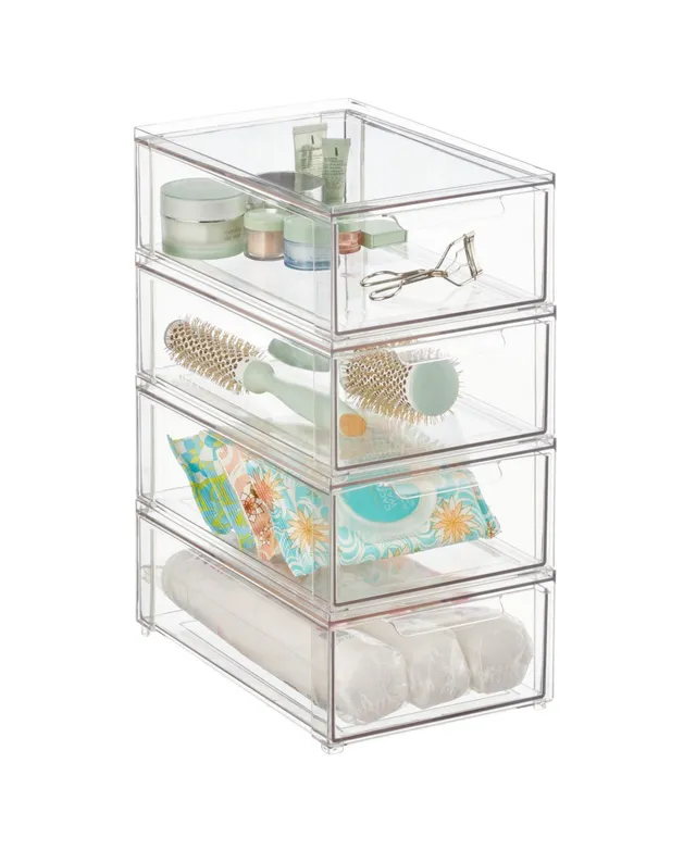 Mdesign Plastic Bathroom Medicine Organizer, 4 Level Shelf, 2 Pack