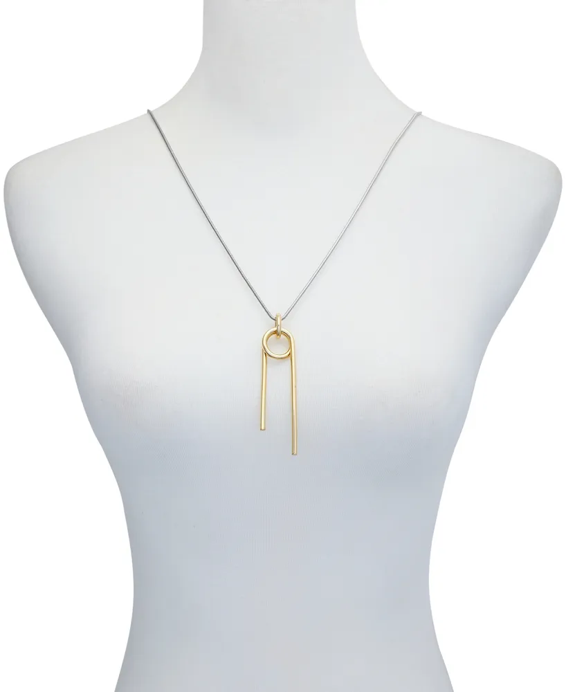 Vince Camuto Two-Tone Long Snake Chain and Pendant Necklace, 30" + 2" Extender
